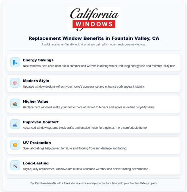 The Benefits of Replacement Windows in Fountain Valley, CA